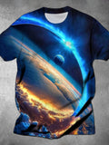 Universe Round Neck Short Sleeve Men's T-shirt