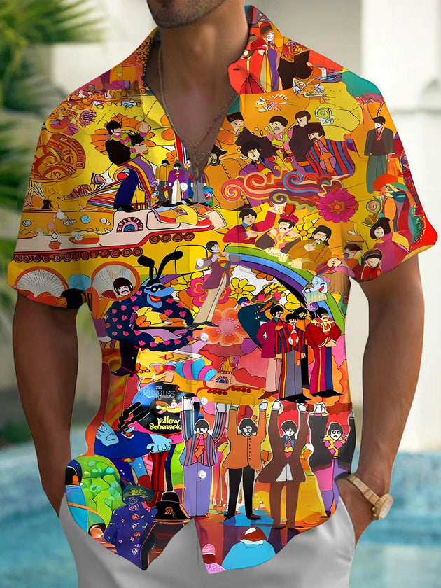 men's music print shirt front view