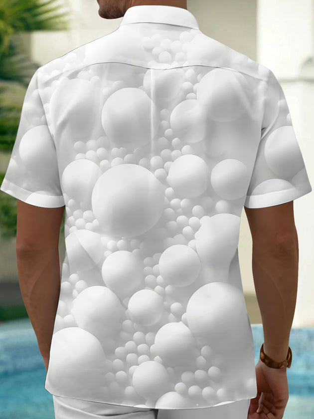 Men's geometric sports print short sleeve shirt side view