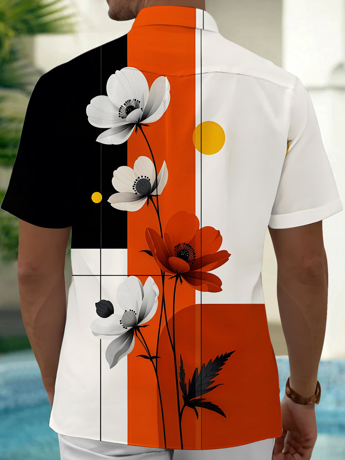 Floral Men's Pocket Short Sleeve Shirts