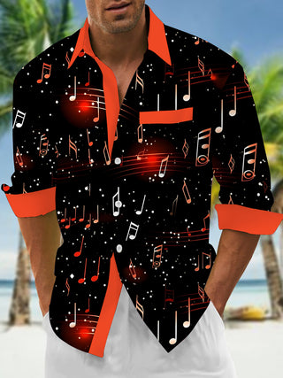 men's music print shirt front view