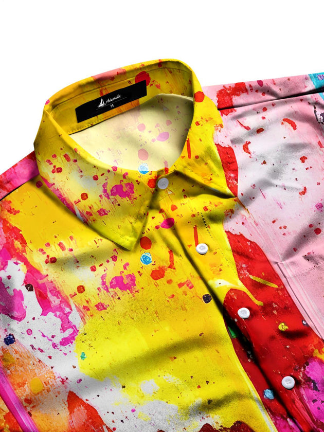 men's tie-dye shirt side view