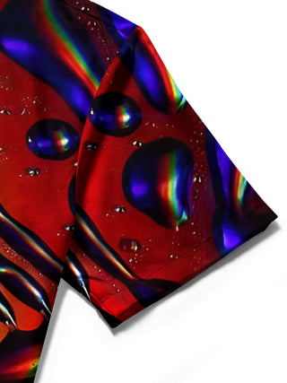 men's gradient print shirt close-up short sleeve