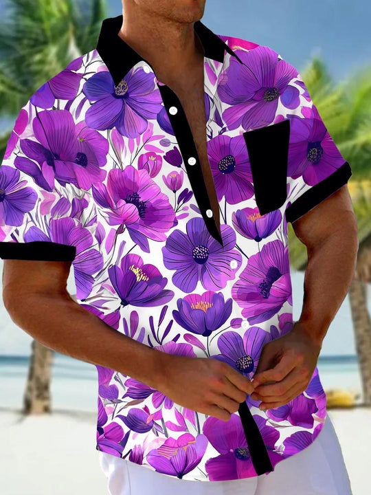 men's floral shirt front view