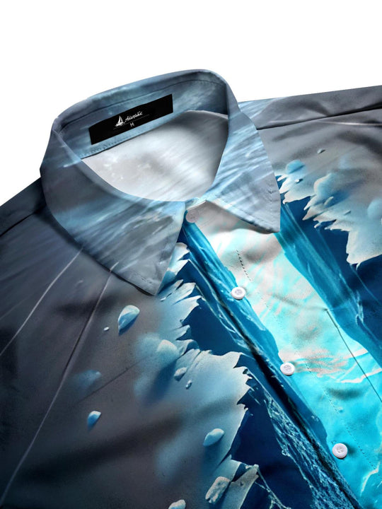 men's sea animal pattern shirt side view