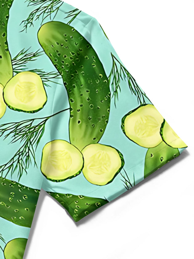 men's printed shirt close-up short sleeve