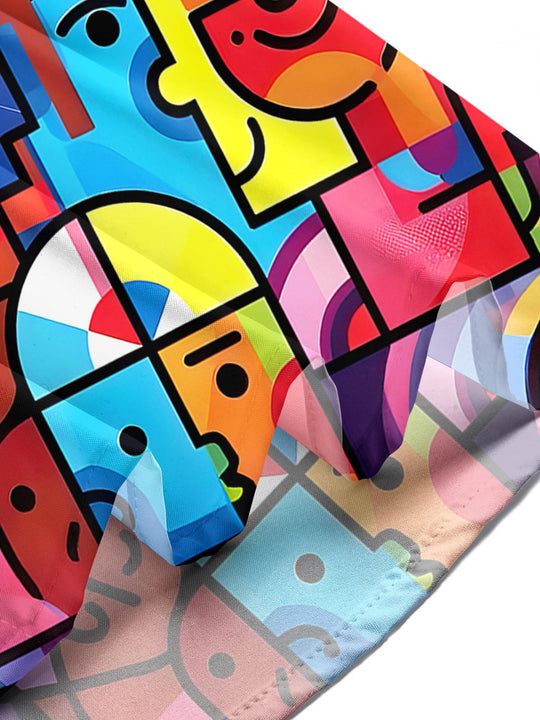 men's art print shirt summer vacation