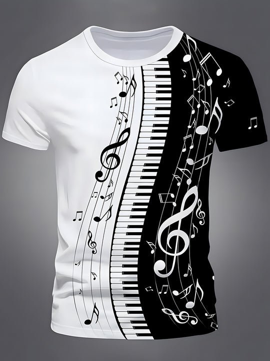 men's music print graphic t-shirt front view