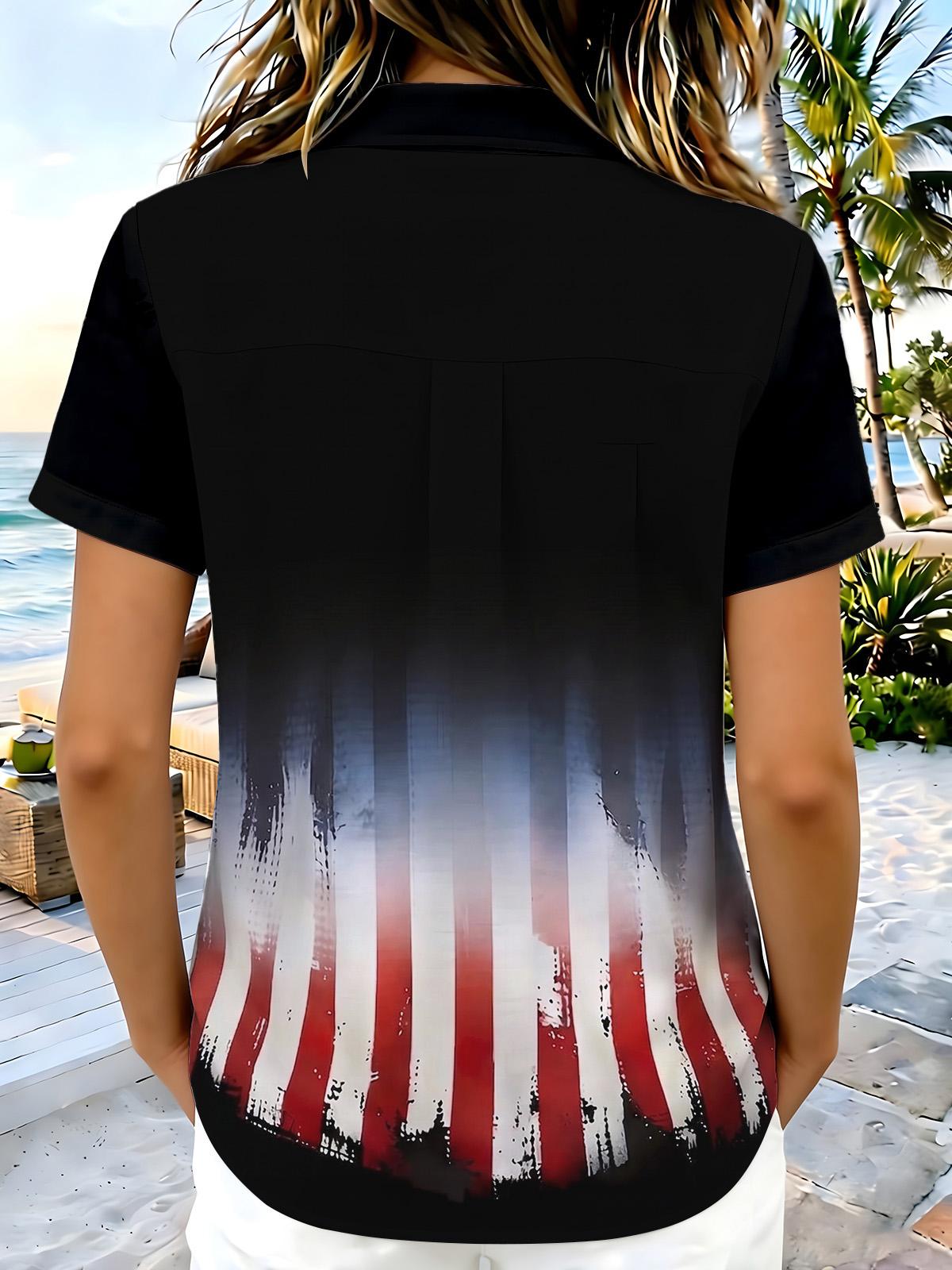 women's patriotic print shirt back view