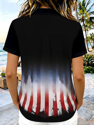 women's patriotic print shirt back view