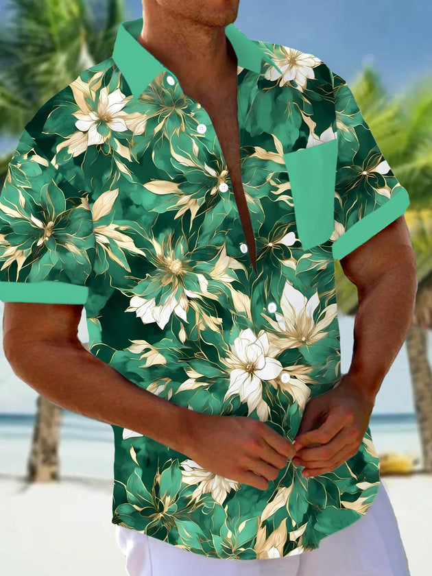 men's floral shirt front view