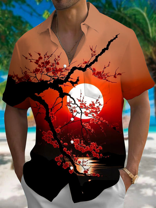 men's floral shirt front view