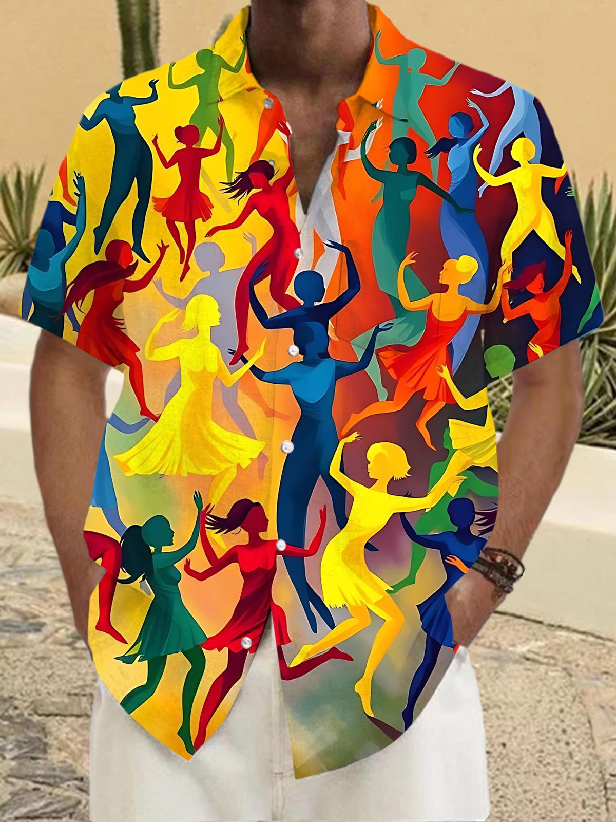 Carnival Art Print Men's Pocket Short Sleeve Shirts