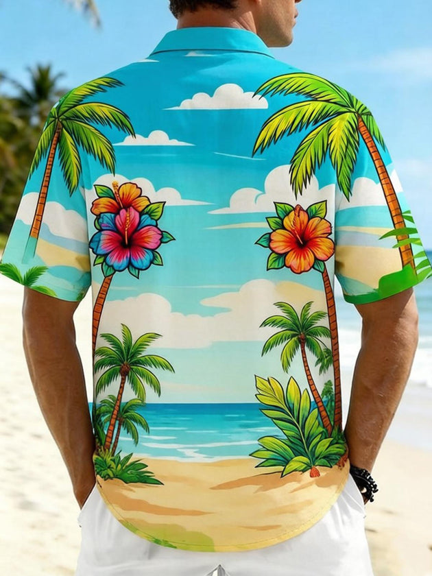 men's aloha shirt back view
