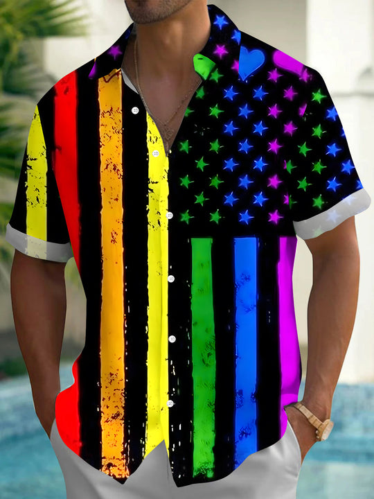 Independence Day Men's Pocket Short Sleeve Shirts