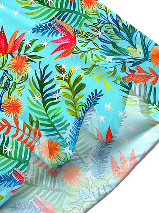 Hawaiian Tropical Floral Plant Men's Pocket Short Sleeve Shirts