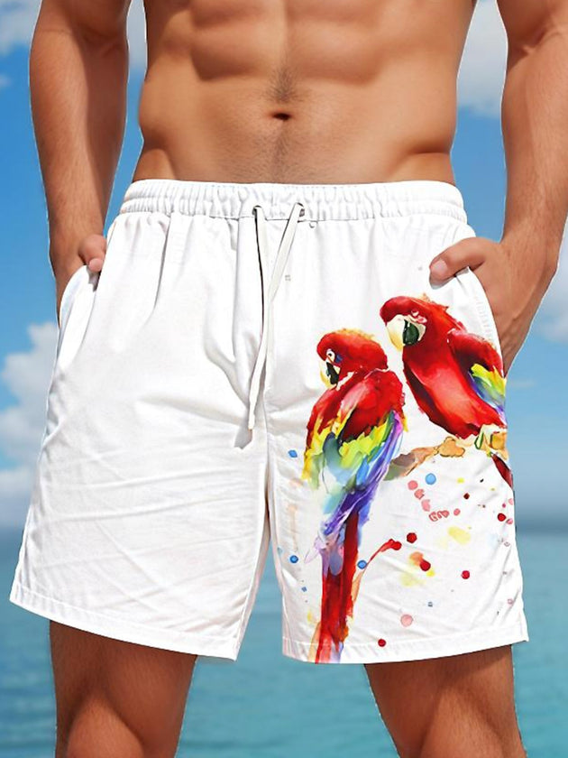 men's Hawaiian casual pants front view tropical beach vacation