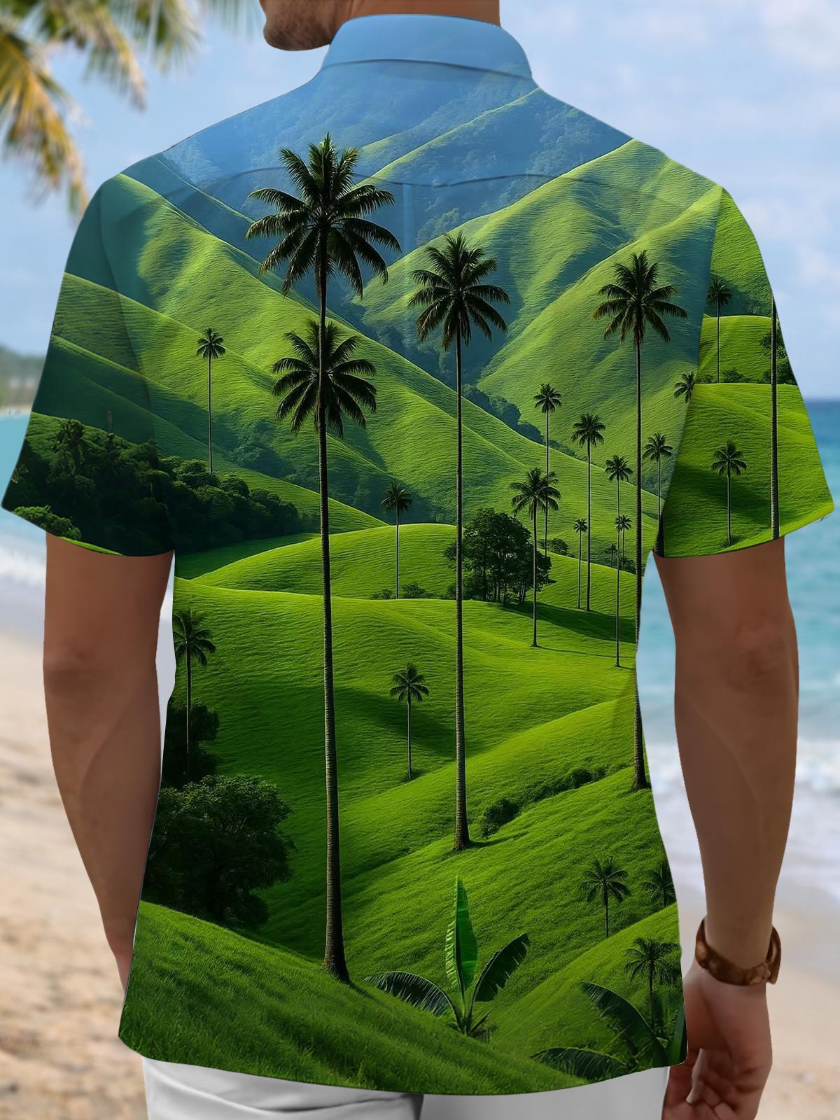 men's tropical print shirt back view