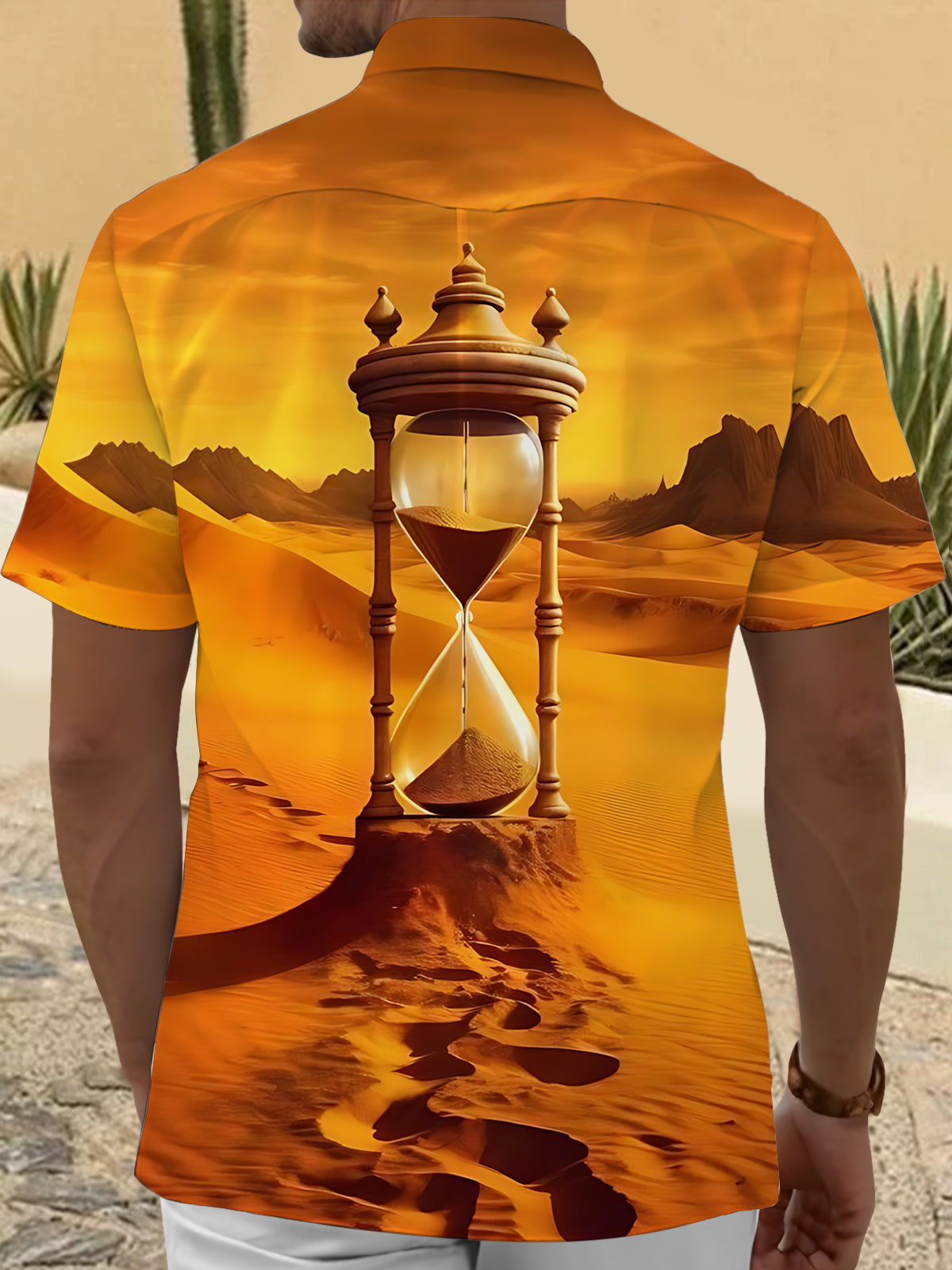 Hourglass Print Men's Pocket Short Sleeve Shirts