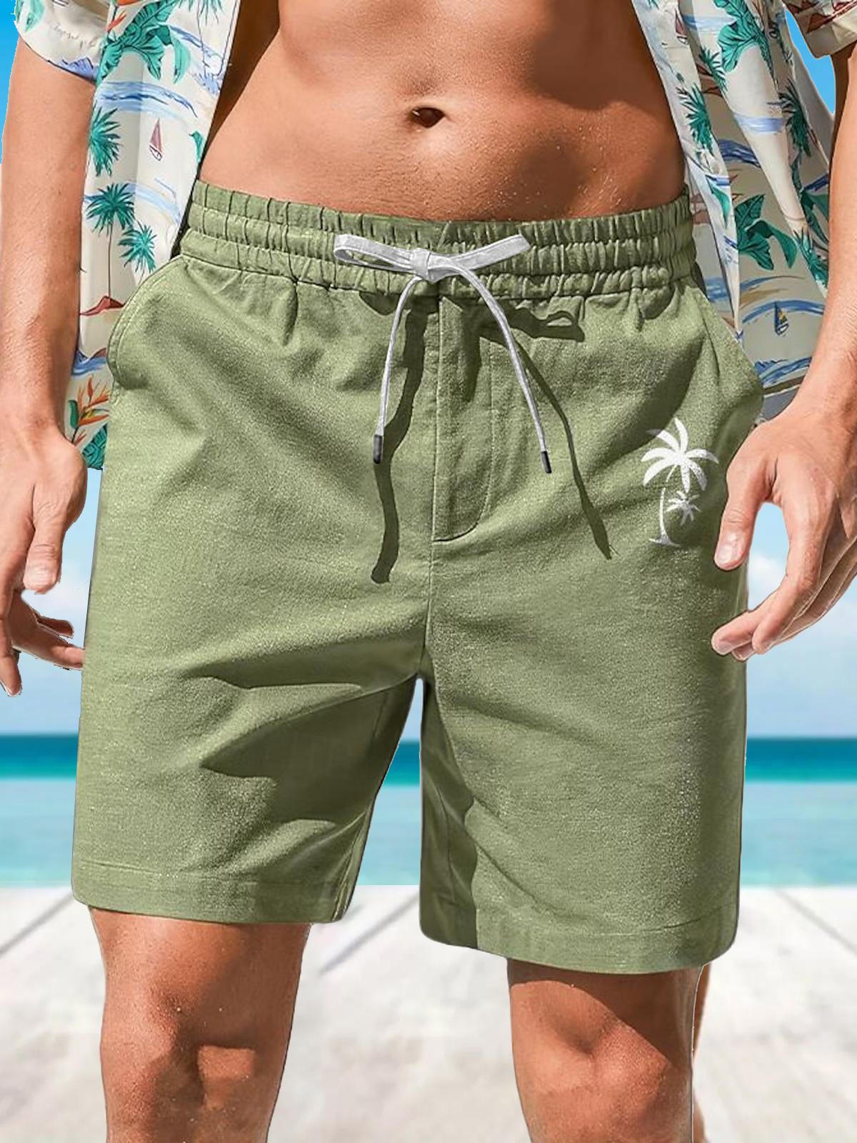 Art Hawaiian Casual Retro Men's Shorts With Pocket