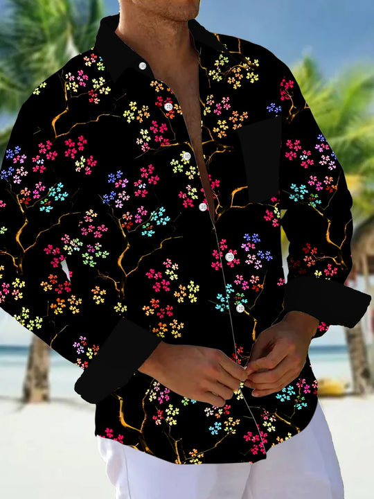 men's floral shirt front view