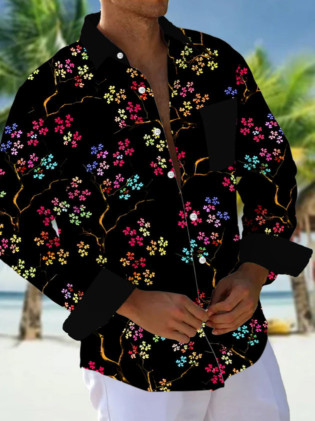 men's floral shirt front view