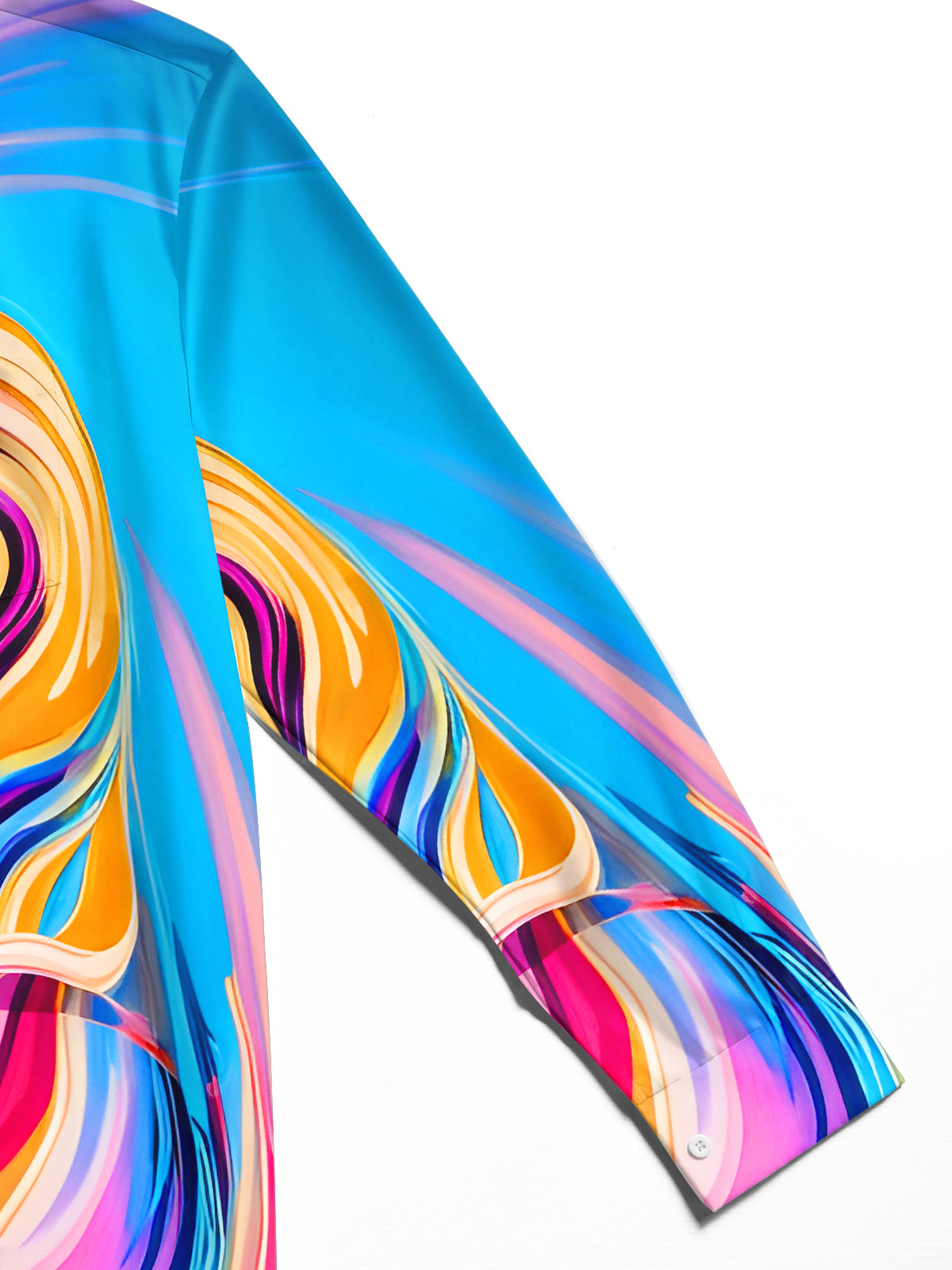 Fun Colorful Flowing Coffee Beans Men's Pocket Long Sleeve Shirts