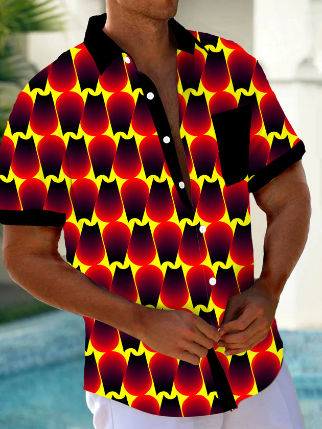men's cat print shirt front view