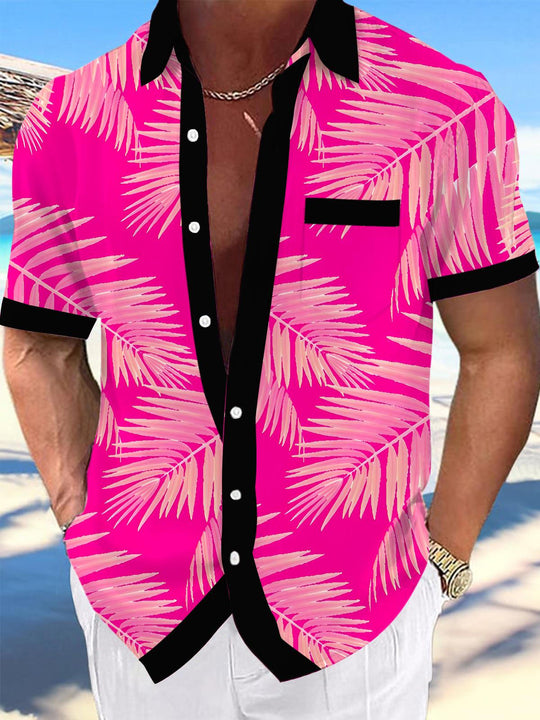 men's Hawaiian shirt front view tropical beach vacation