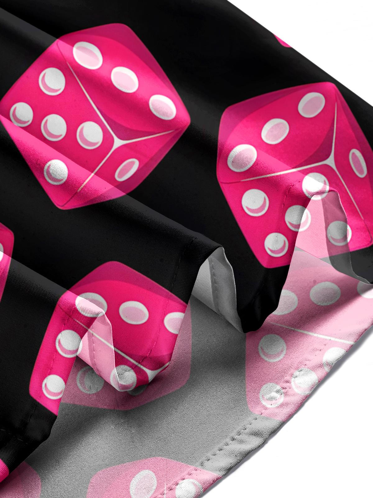 Dice Print Men's Pocket Short Sleeve Shirts