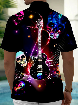 men's music print shirt back view