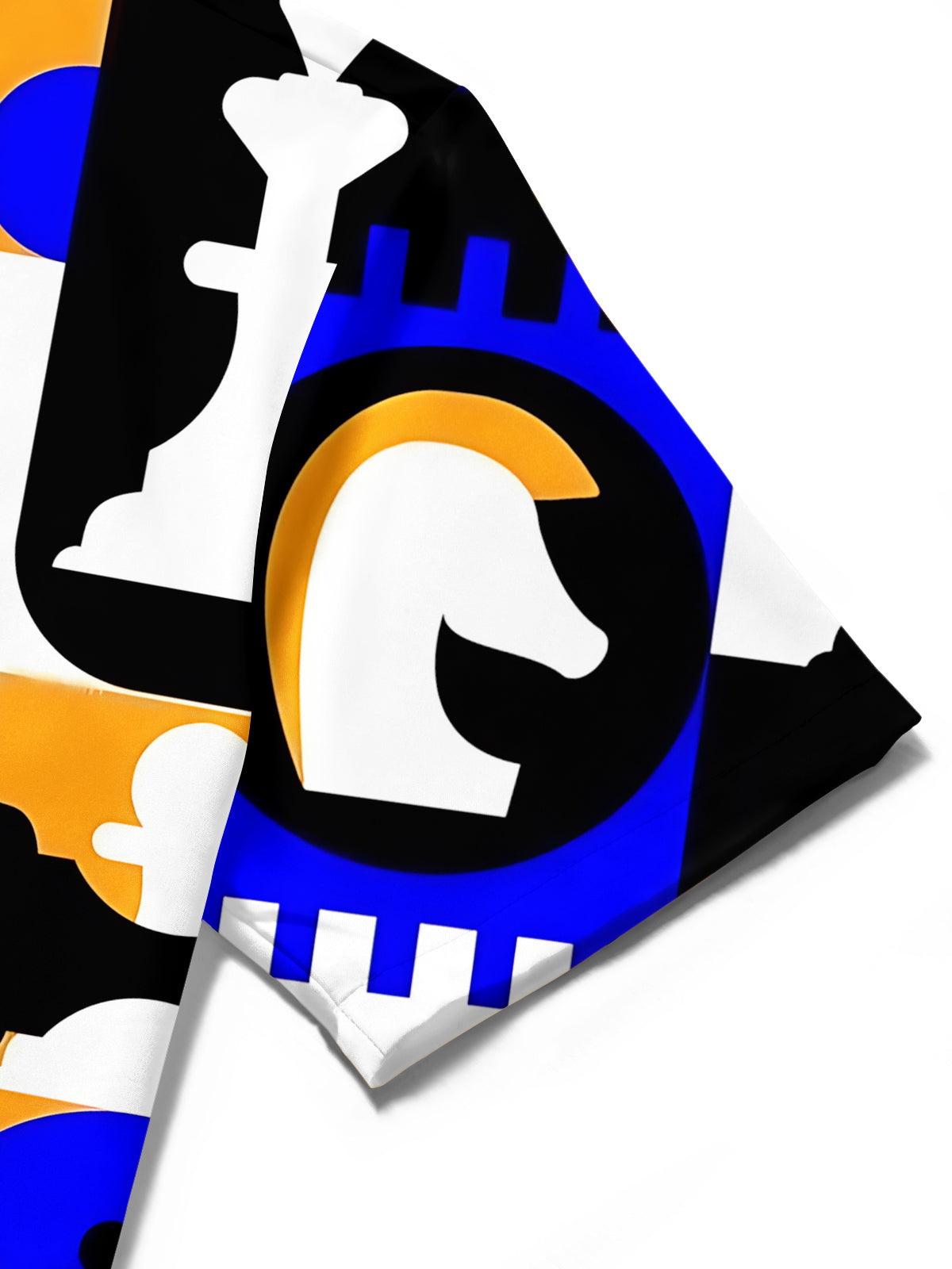 Chess Print Men's Pocket Short Sleeve Shirts