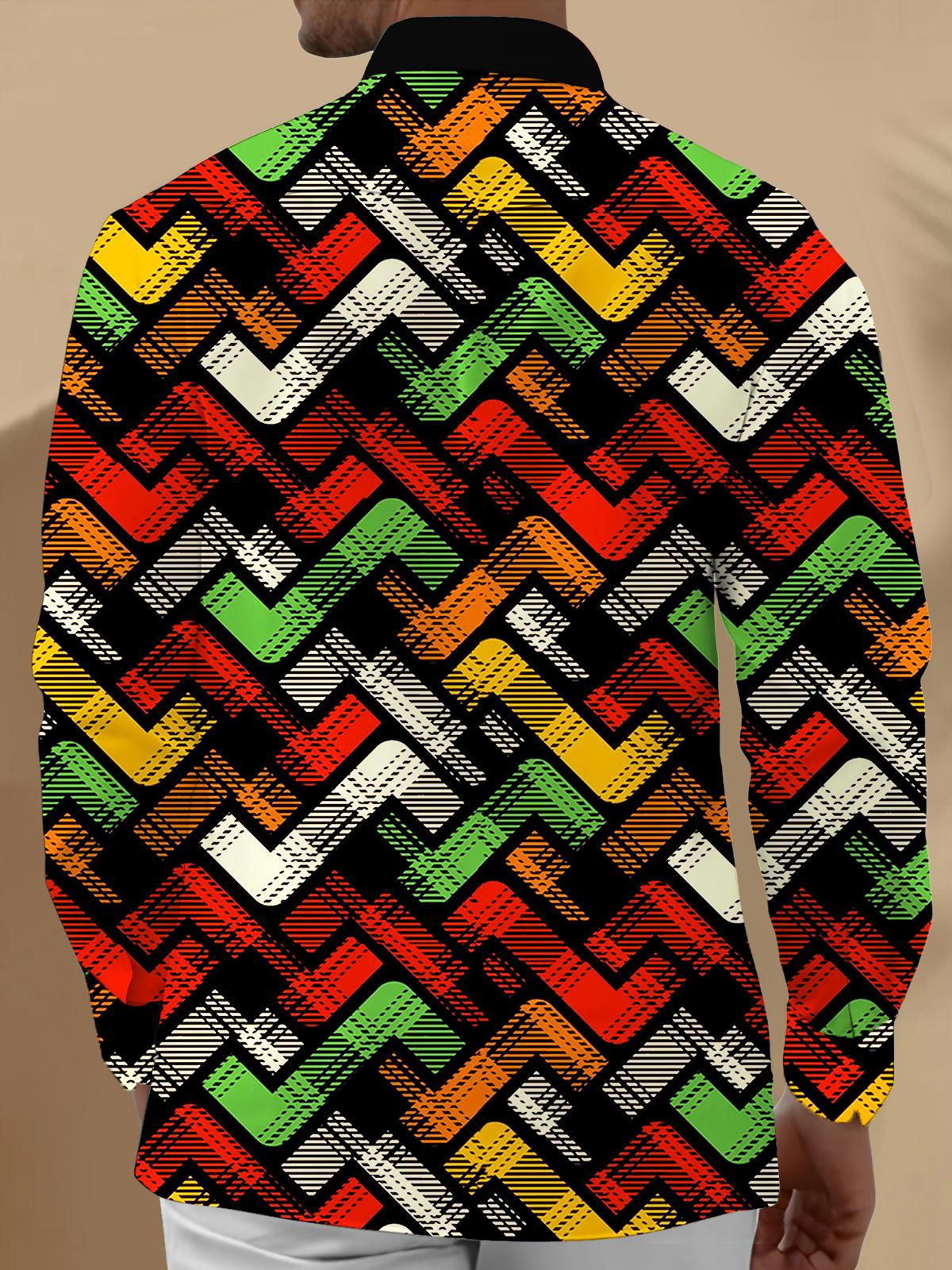 Geometry Men's Pocket Long Sleeve Shirts