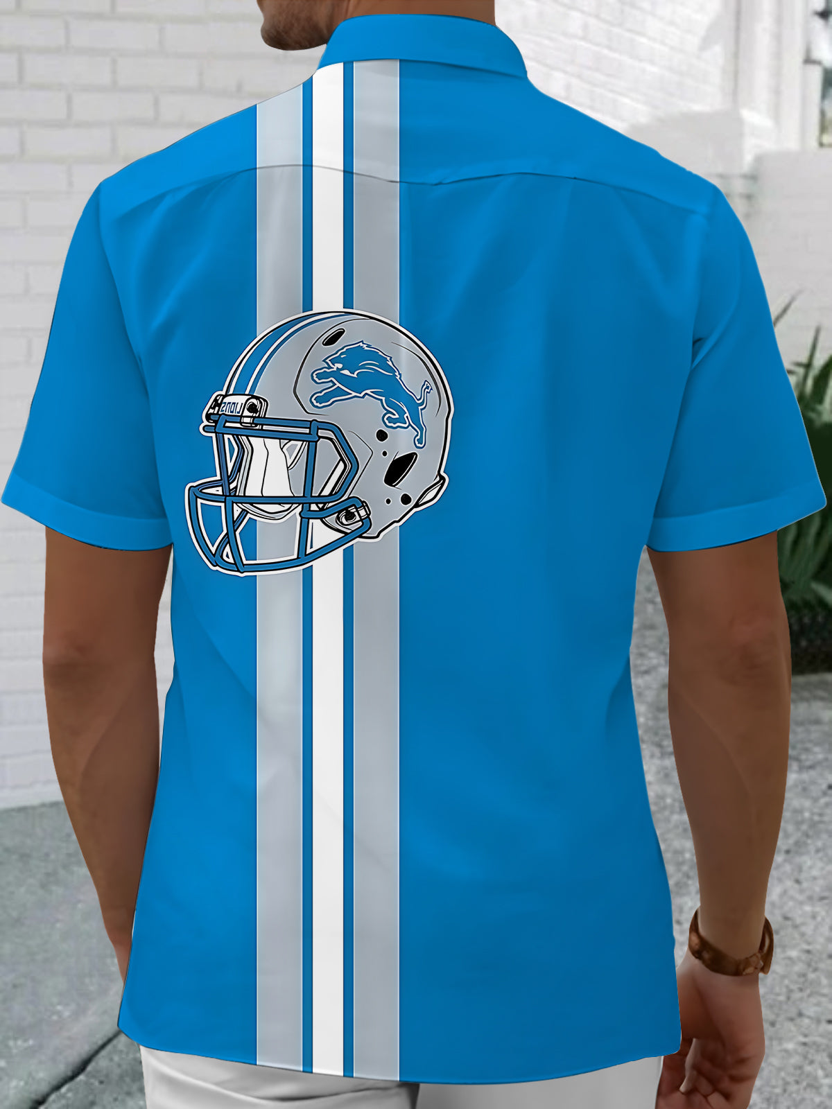 Helmet Print Men's Pocket Short Sleeve Shirts