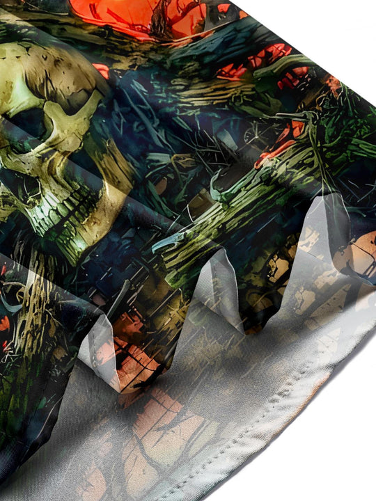 men's skull print shirt summer vacation