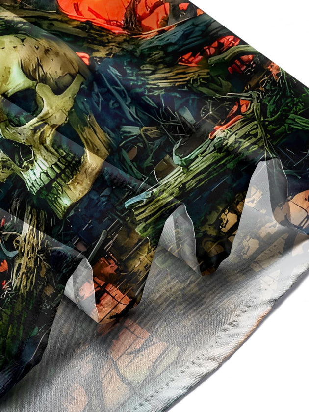 men's skull print shirt summer vacation