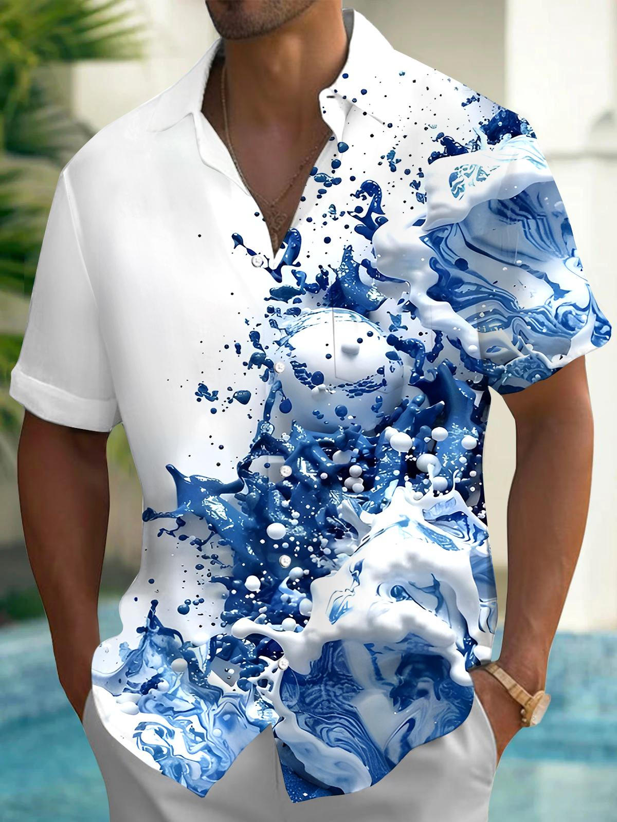 Tie Dye Men's Pocket Short Sleeve Shirts