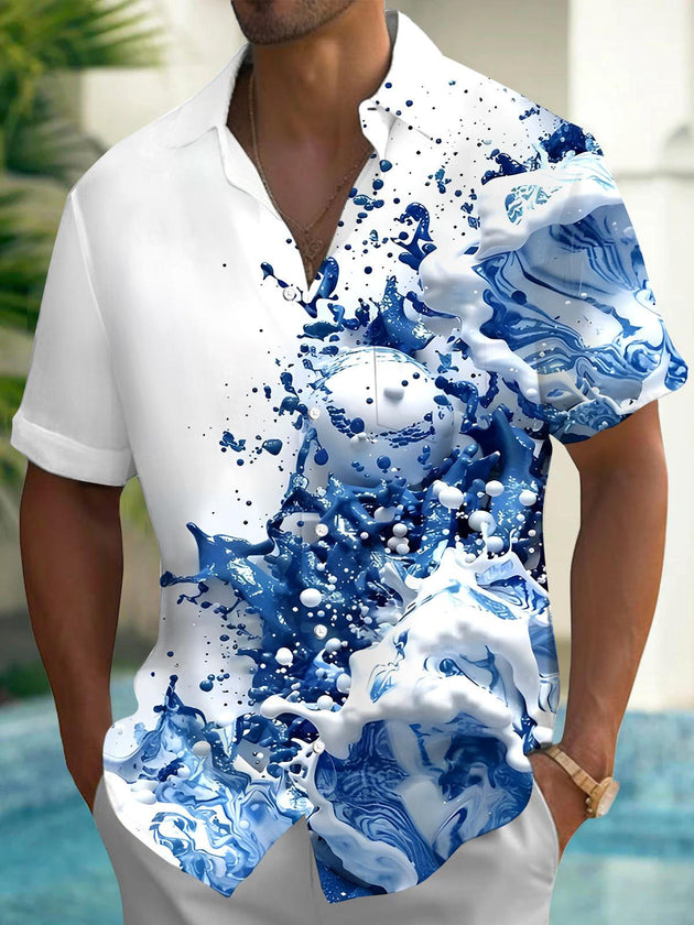Tie Dye Men's Pocket Short Sleeve Shirts