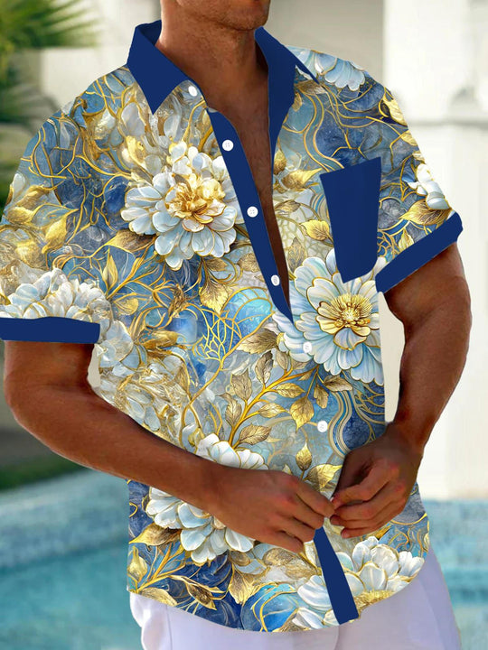 men's Hawaiian shirt front view tropical beach vacation