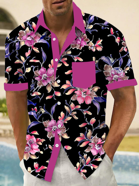 men's Hawaiian shirt front view tropical beach vacation