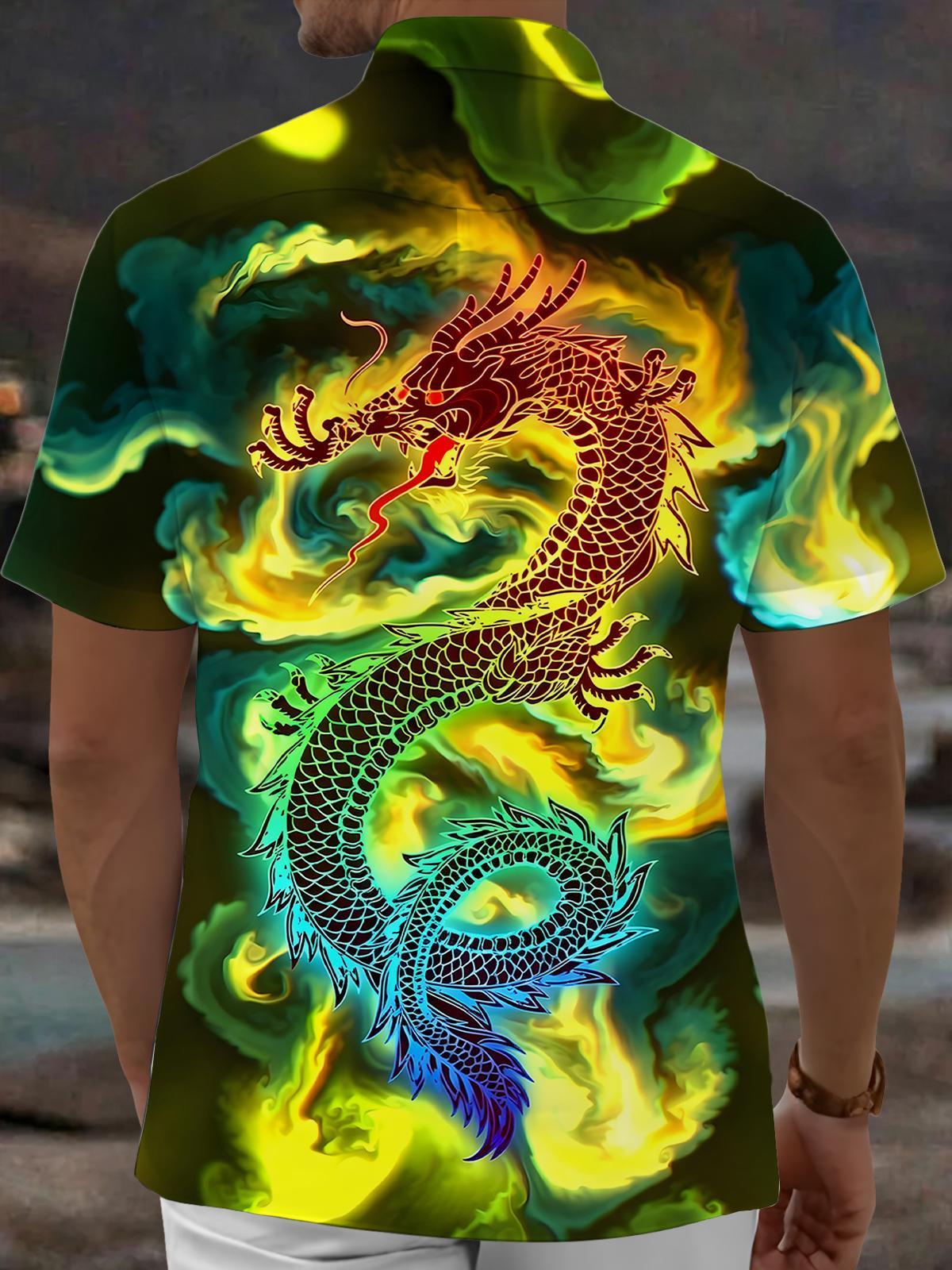 men's mythical print shirt back view