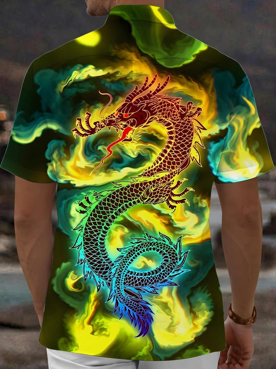 men's mythical print shirt back view