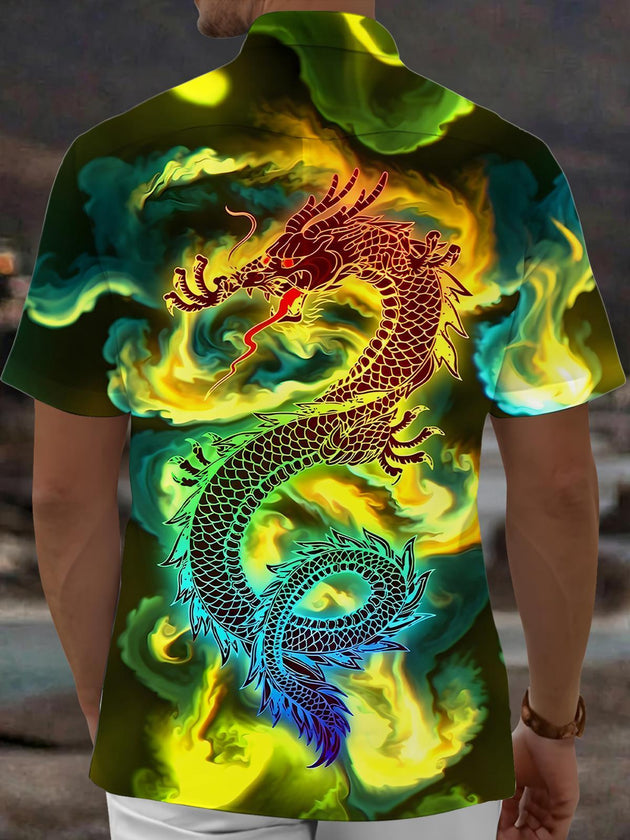 men's mythical print shirt back view
