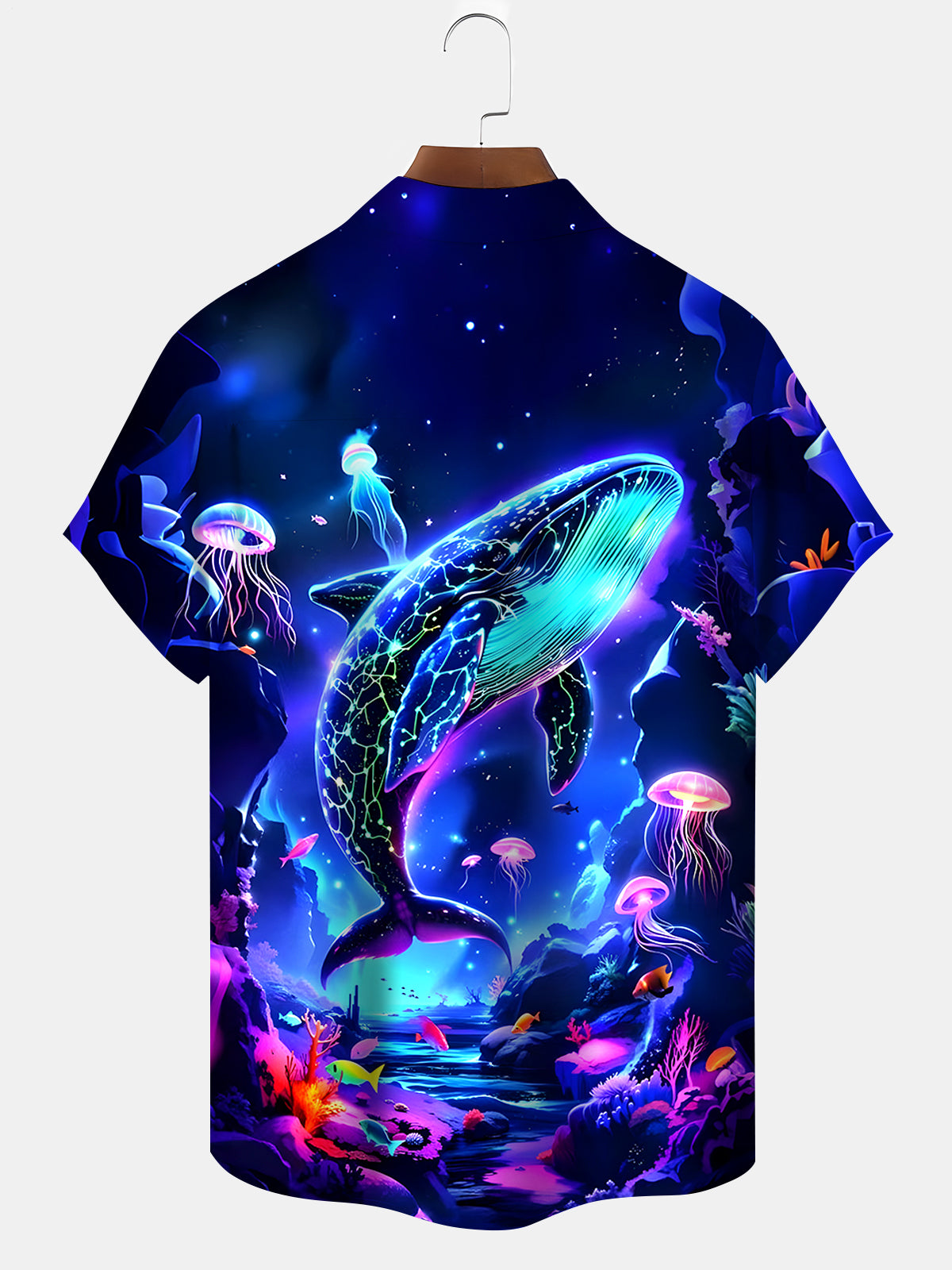 Hawaiian Whale Men's Pocket Short Sleeve Shirts