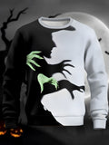 Halloween Witch Round Neck Long Sleeve Men's Top