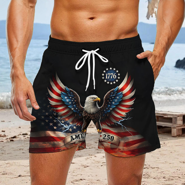 men's American flag print casual pants Independence Day view 7