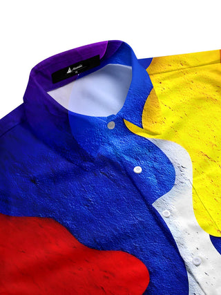 Men's casual short sleeve shirt side view with pocket detail