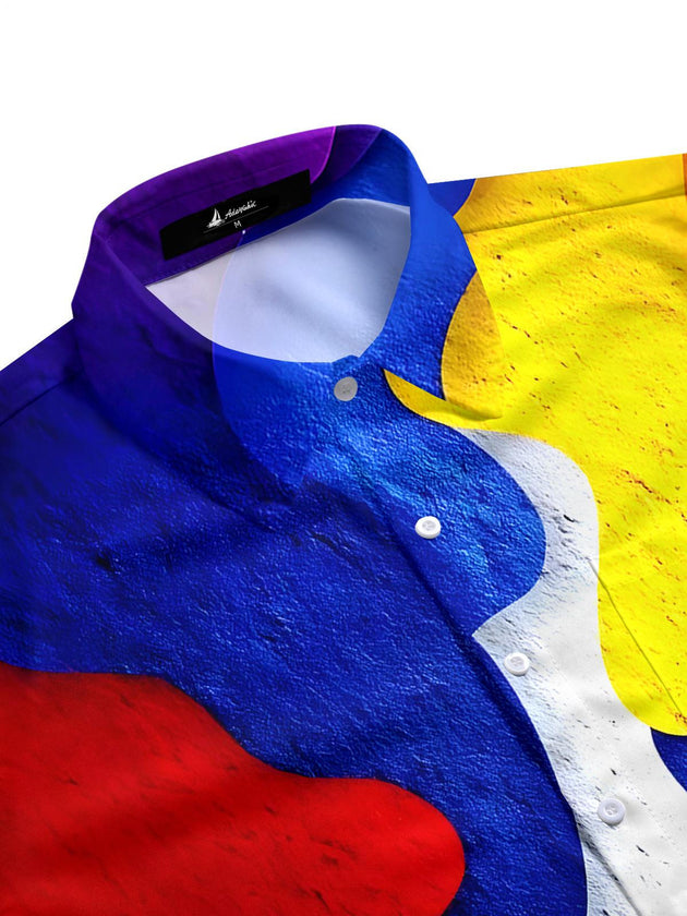 Men's casual short sleeve shirt side view with pocket detail