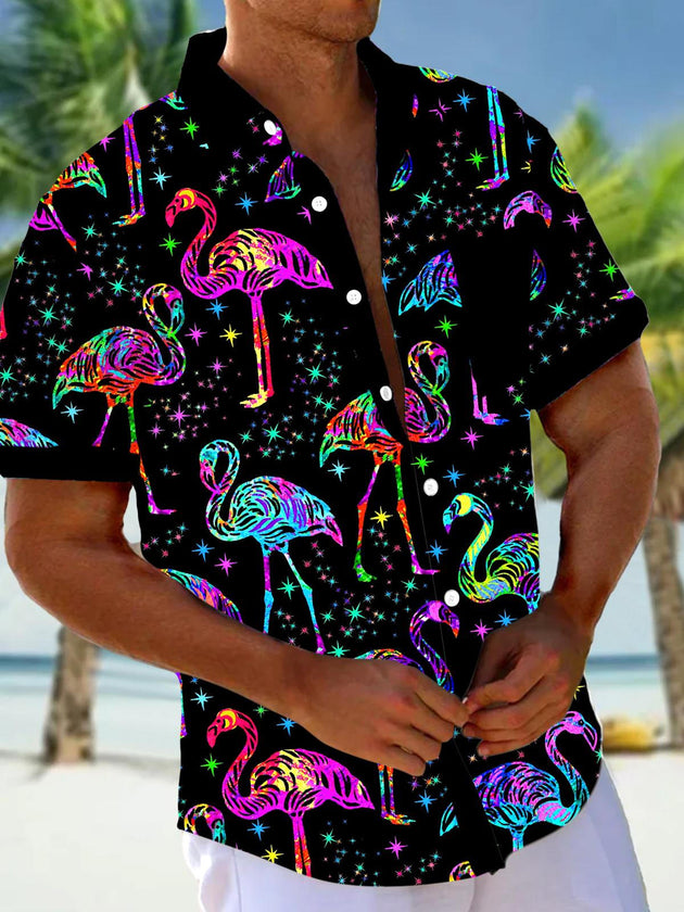 men's Hawaiian shirt front view tropical beach vacation