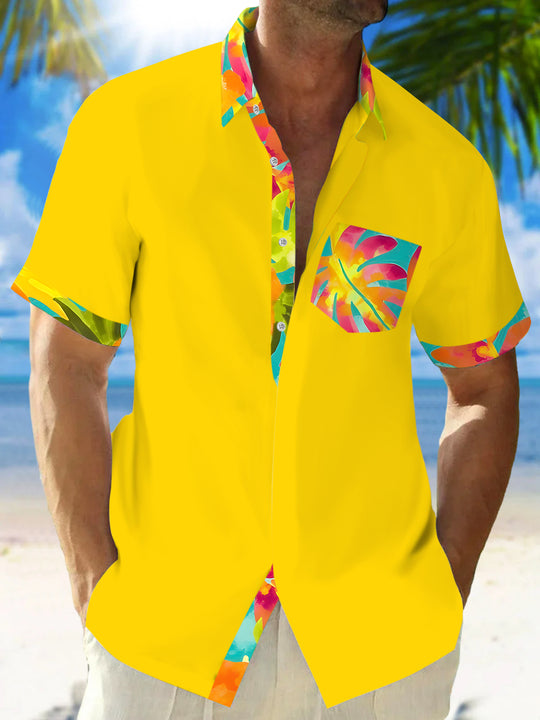 men's Hawaiian shirt front view tropical beach vacation